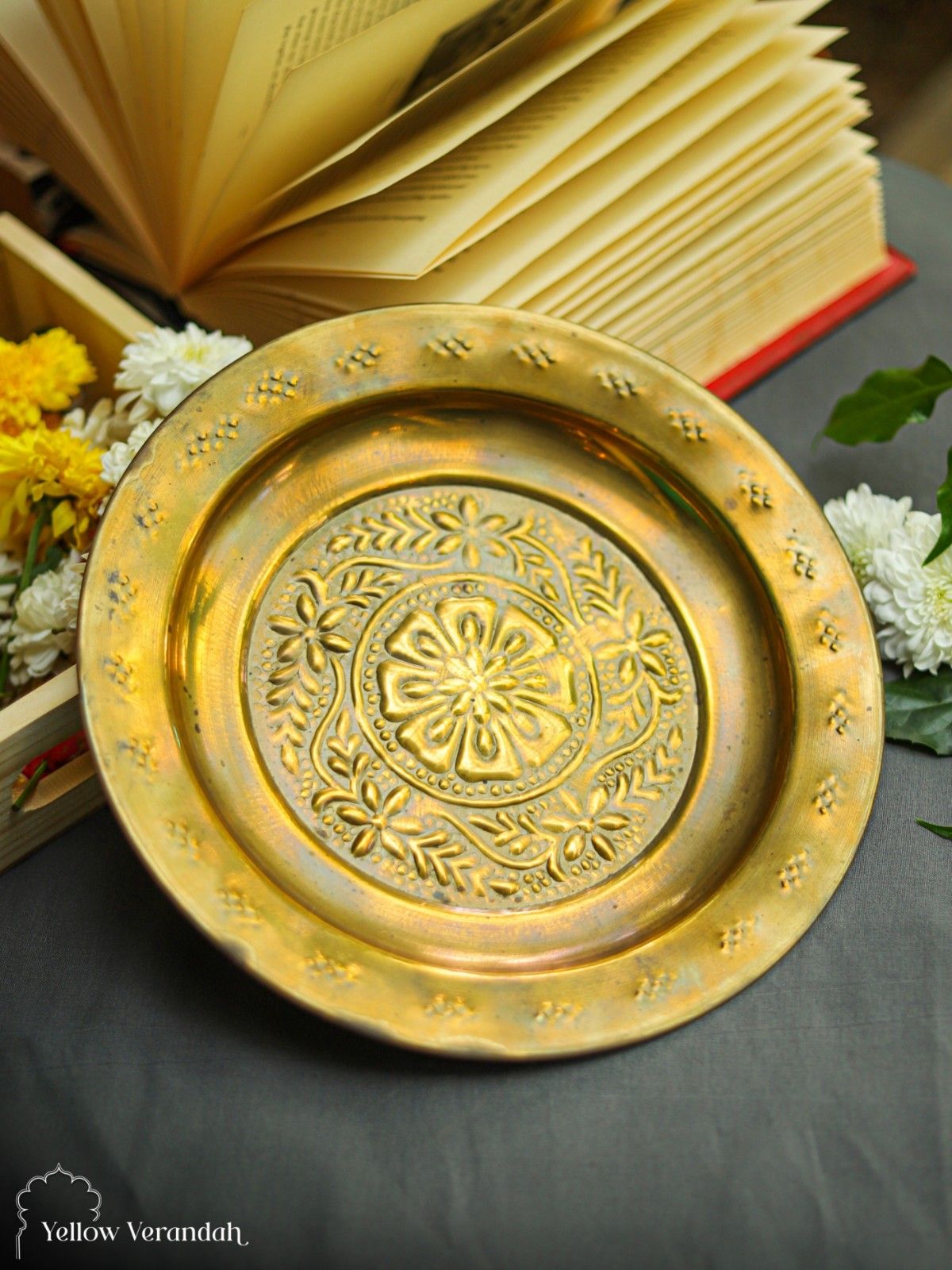 Vintage Brass Plate - 9.5"
