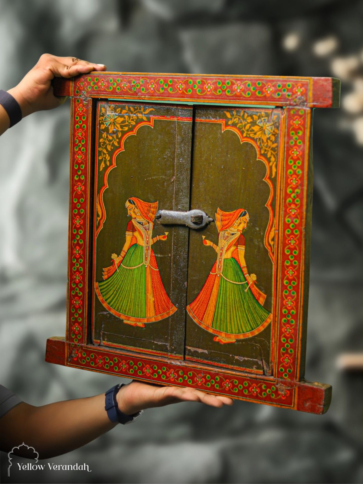 Pichwai Handpainted Wall Panel Window