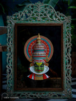 Antique Wood Carving Frame with Kathakali Mask