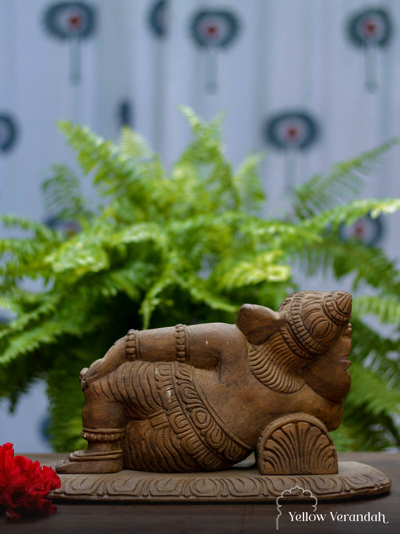 Antique Wooden Ganesha Statue 