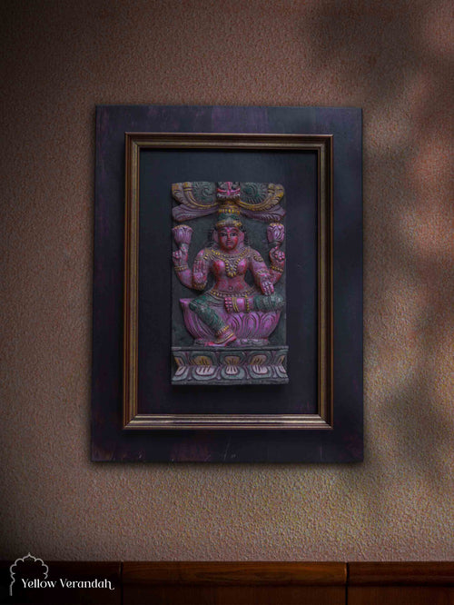 Antique Wooden Wall Frame with Lakshmi