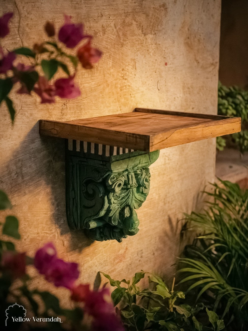 Antique Wooden Bracket Wall Shelf