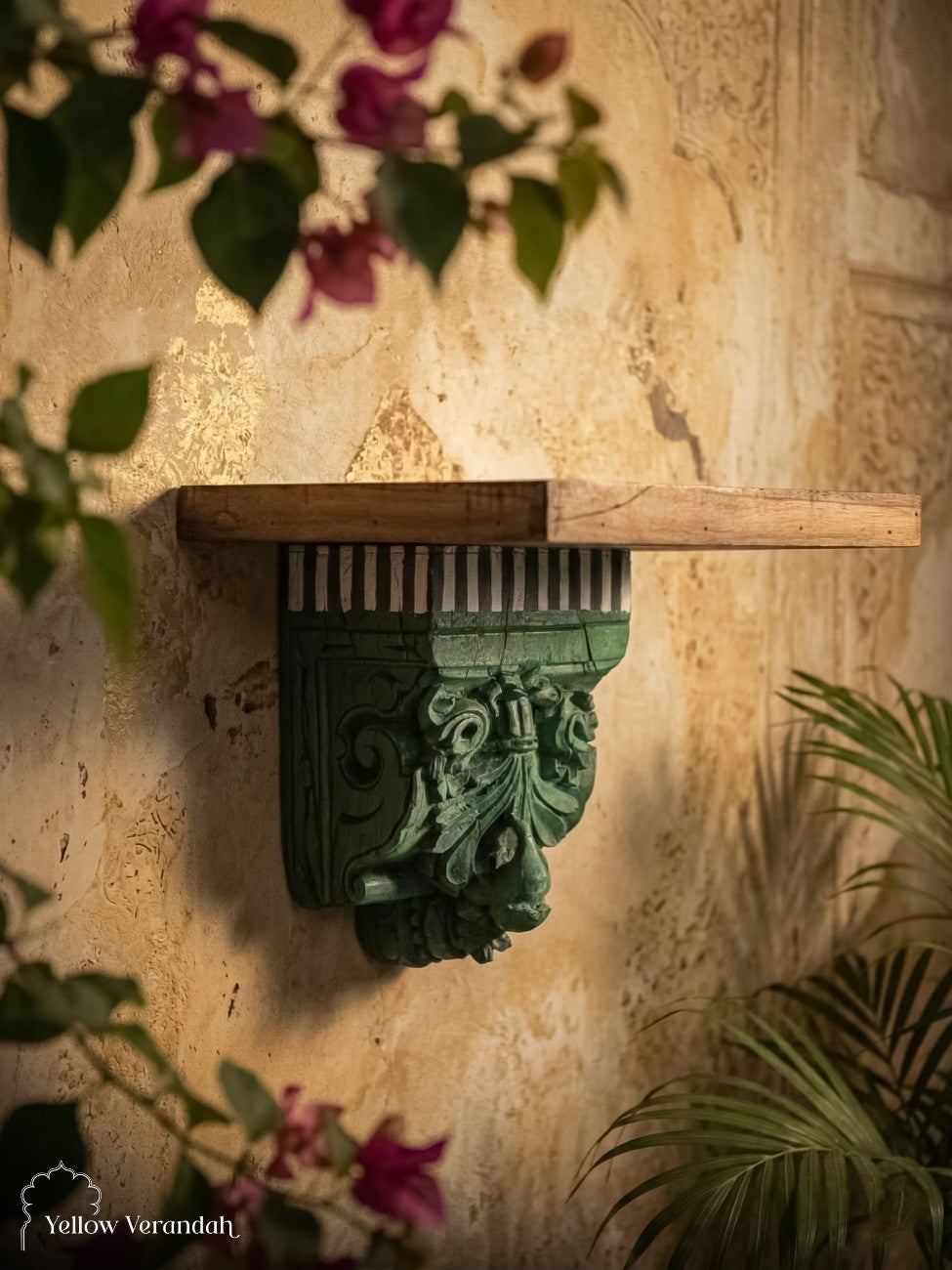 Antique Wooden Bracket Wall Shelf