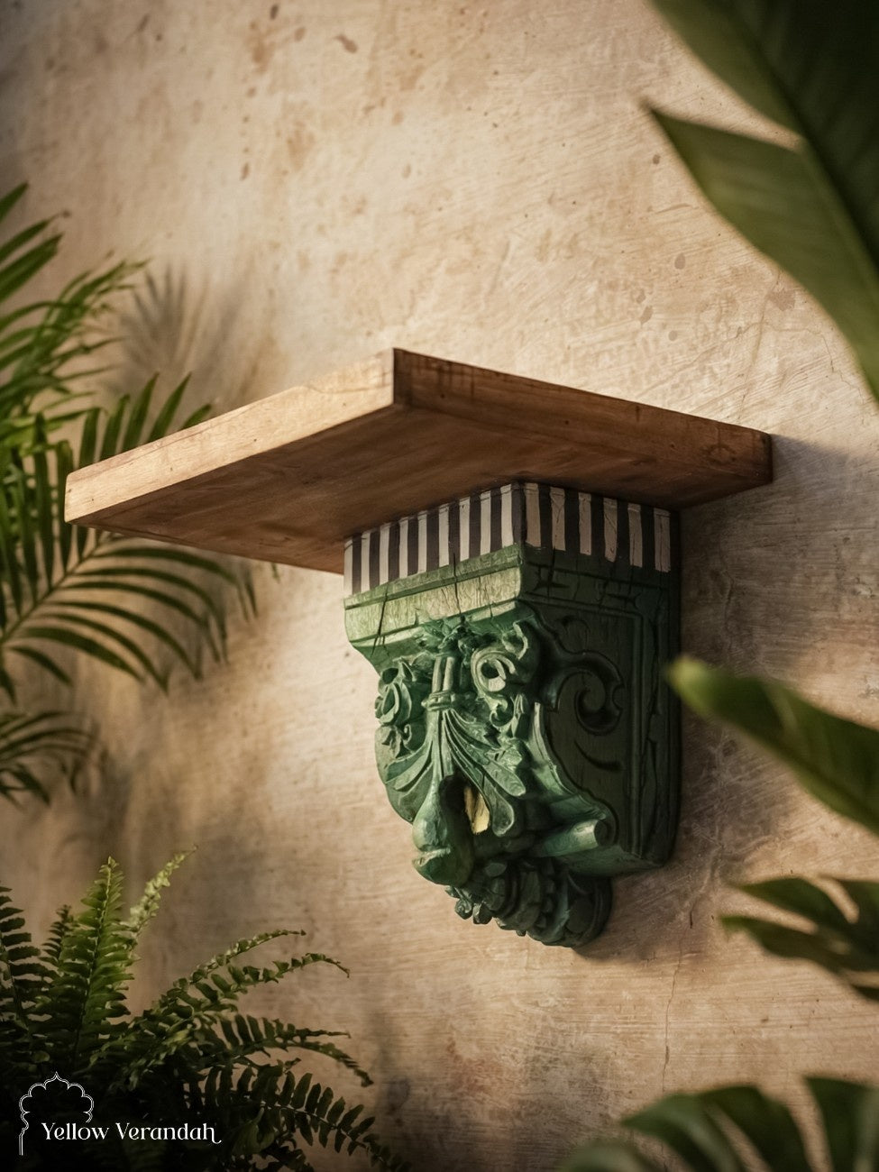 Antique Wooden Bracket Wall Shelf