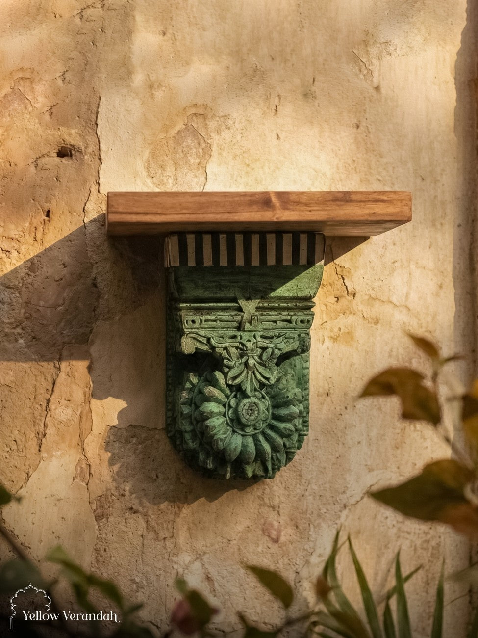 Antique Wooden Bracket Wall Shelf