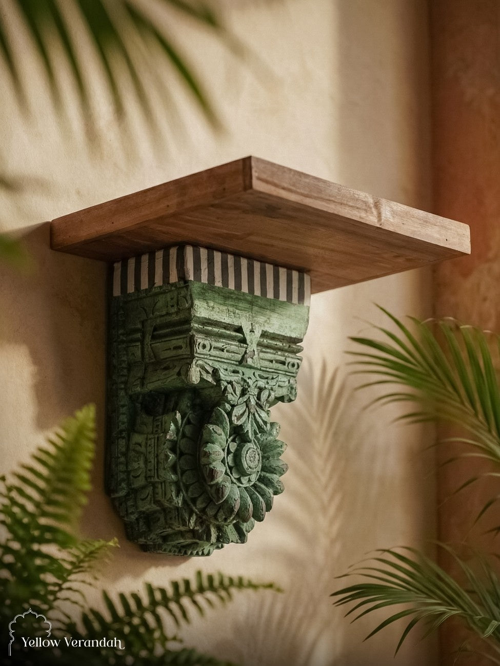 Antique Wooden Bracket Wall Shelf