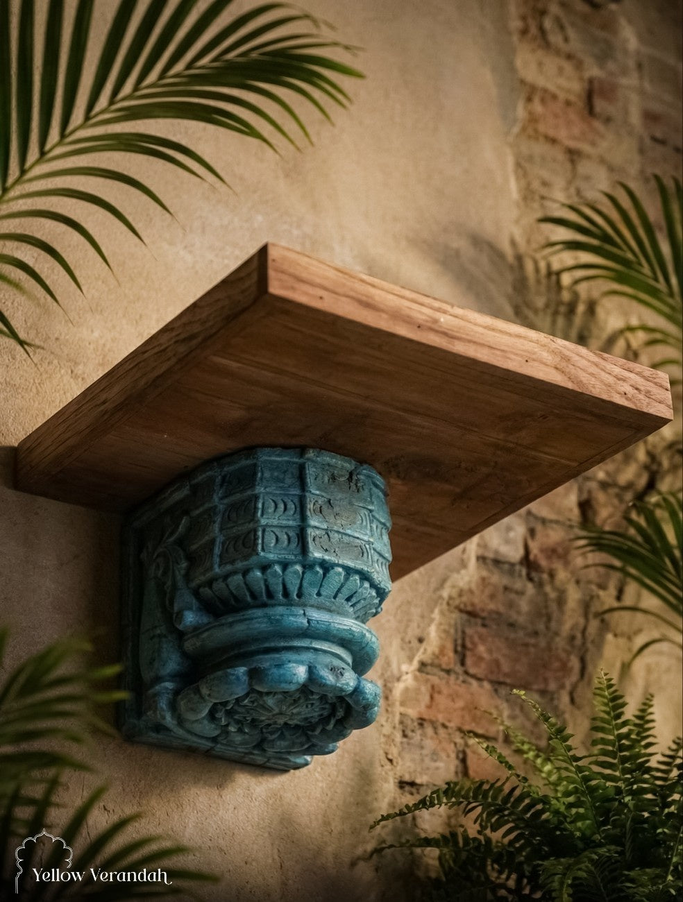 Antique Wooden Bracket Wall Shelf