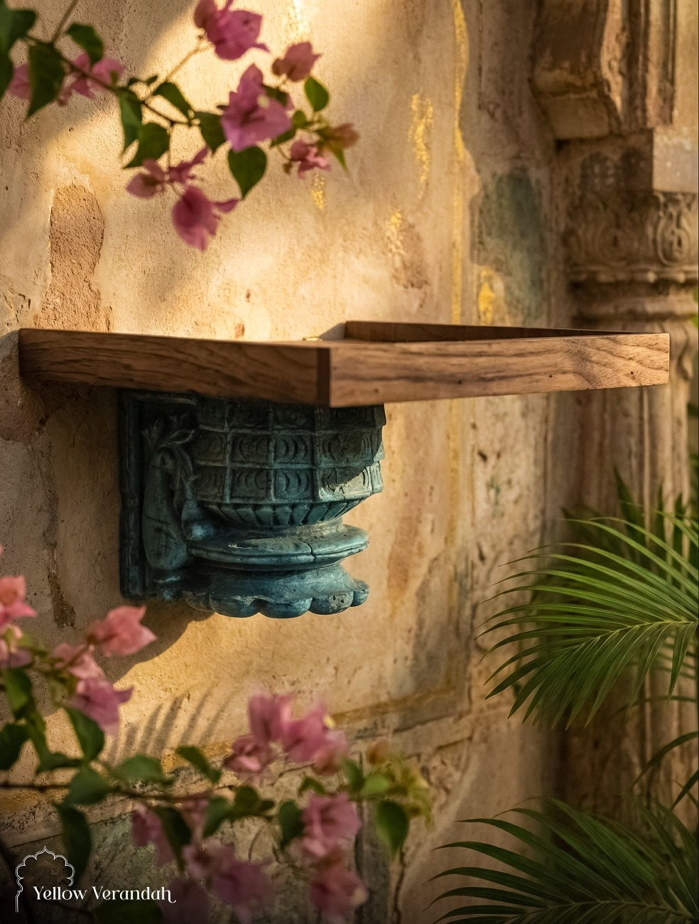 Antique Wooden Bracket Wall Shelf