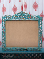 Blue Wooden Carving Mirror