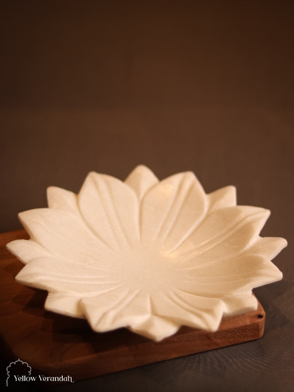 Marble Stone Lotus Table Decor - 9"