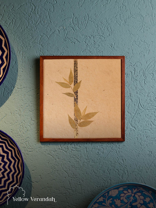 Dried Leaf Painting on Wall Frame