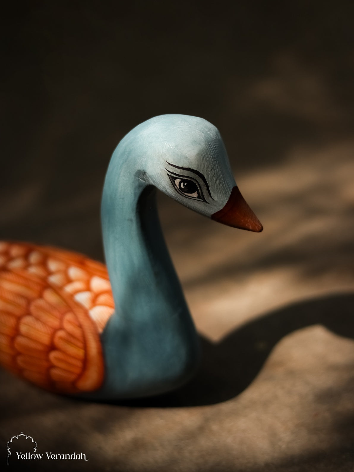 Wooden Handpainted Duck Sculpture