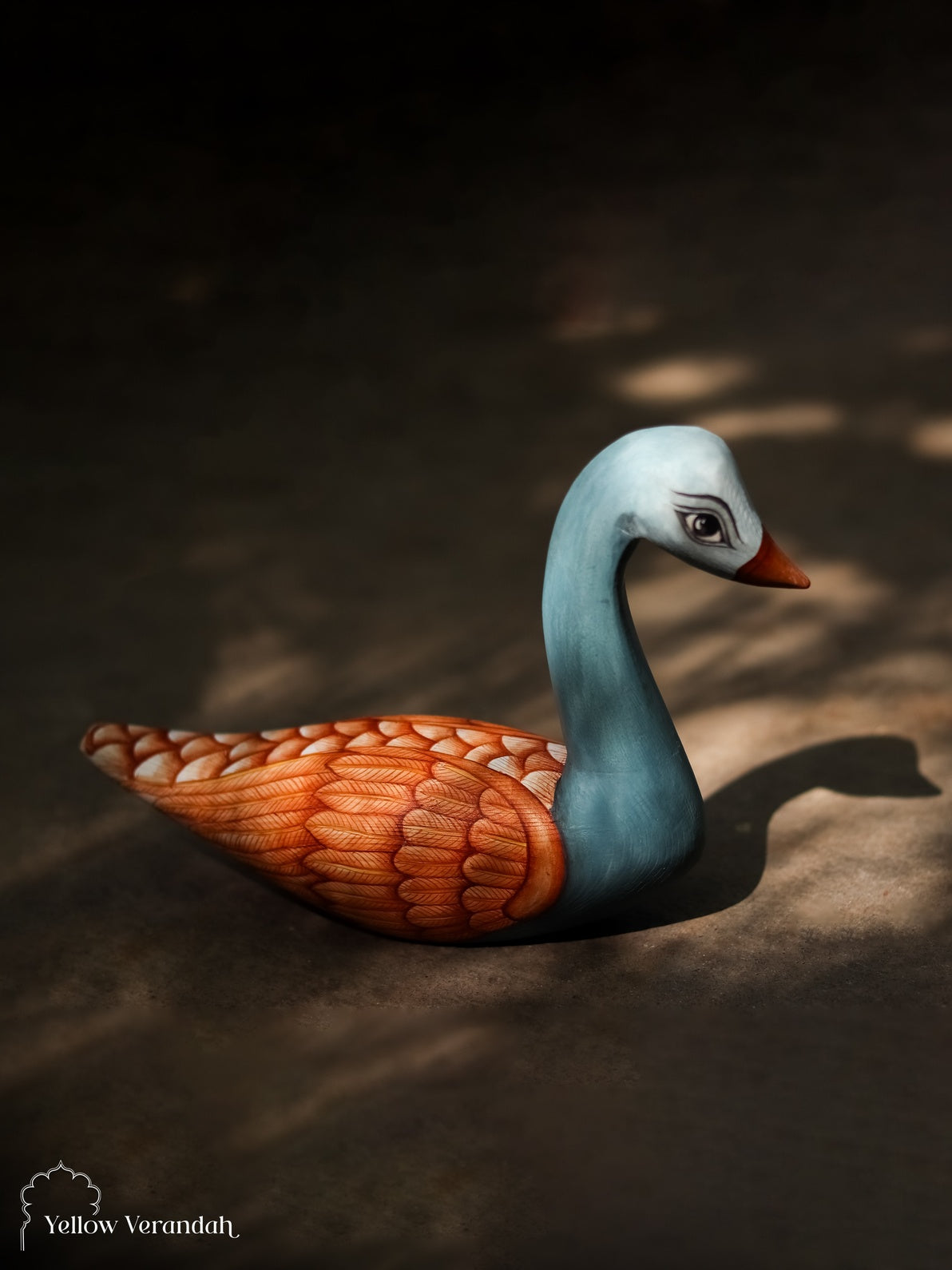 Wooden Handpainted Duck Sculpture