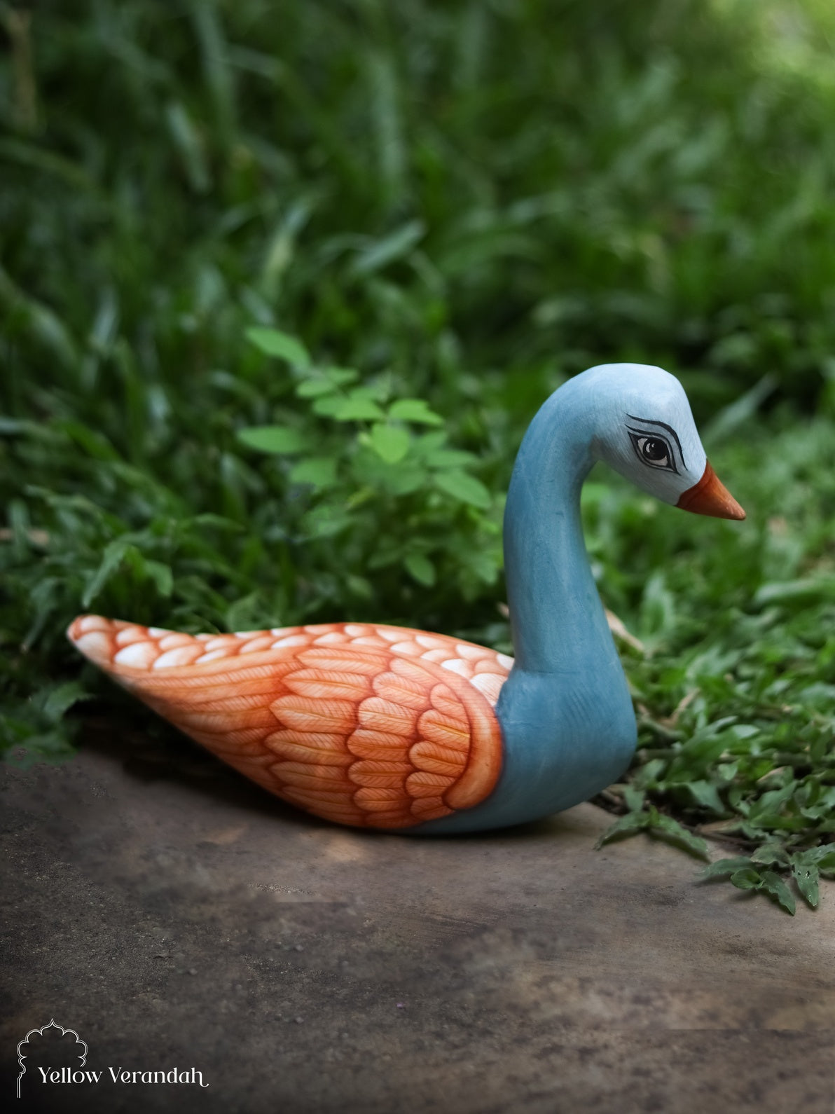 Wooden Handpainted Duck Sculpture