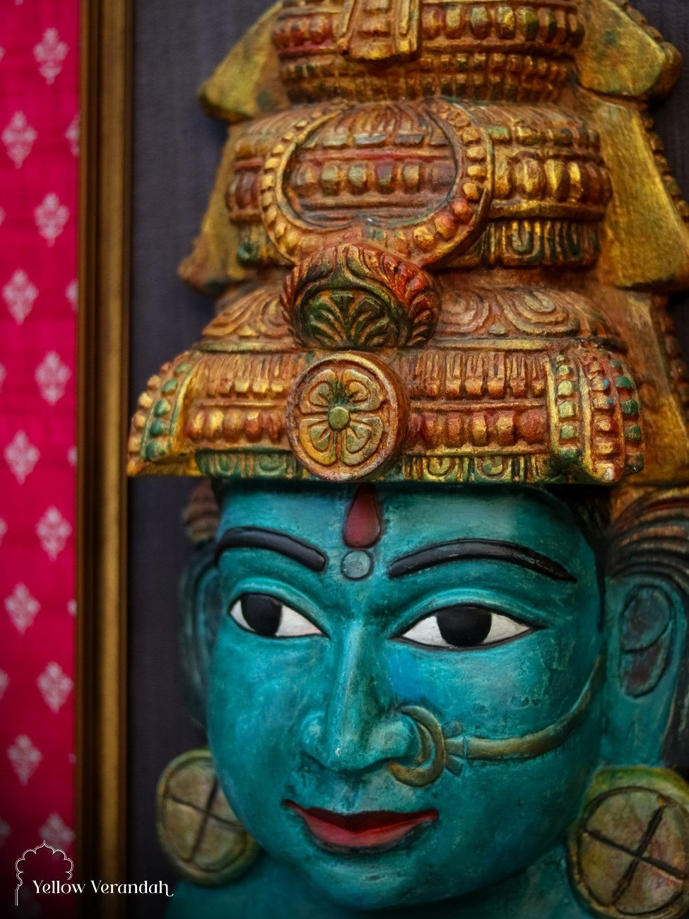 Lakshmi Wooden Face Wall Art