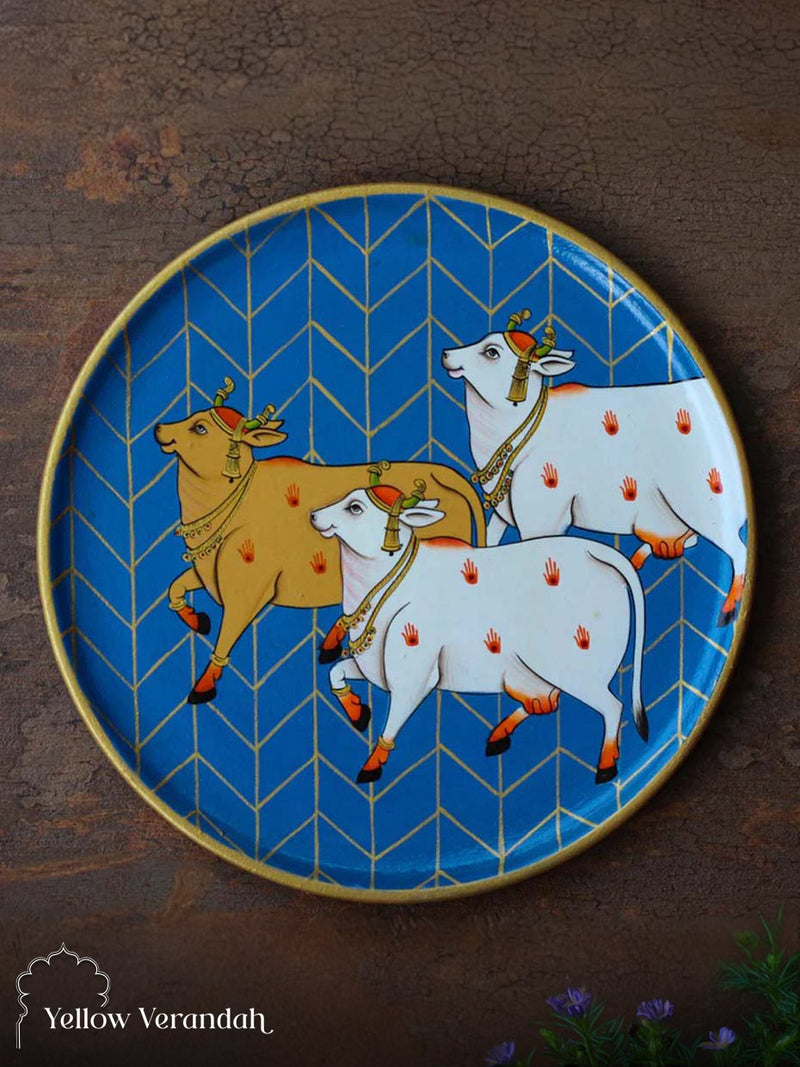 Pichwai Handpainted Wall Plate - 10"