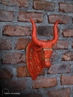 Wooden Distressed Nandi Head - 16"