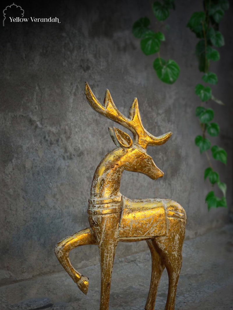 Wooden Golden Deer