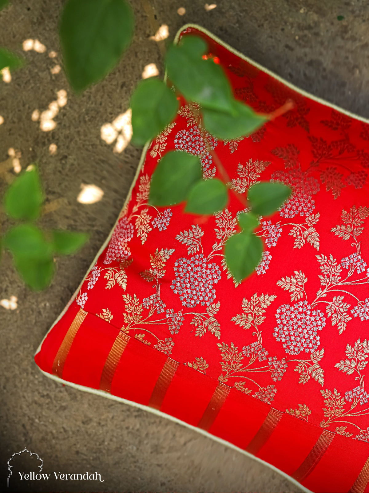 Flower Work Silk Pillow Cases 