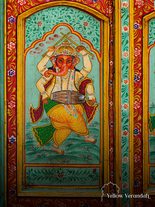 Ganesh Painting on Window Panel 