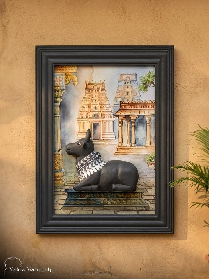Sacred Wooden Nandi Wall Art