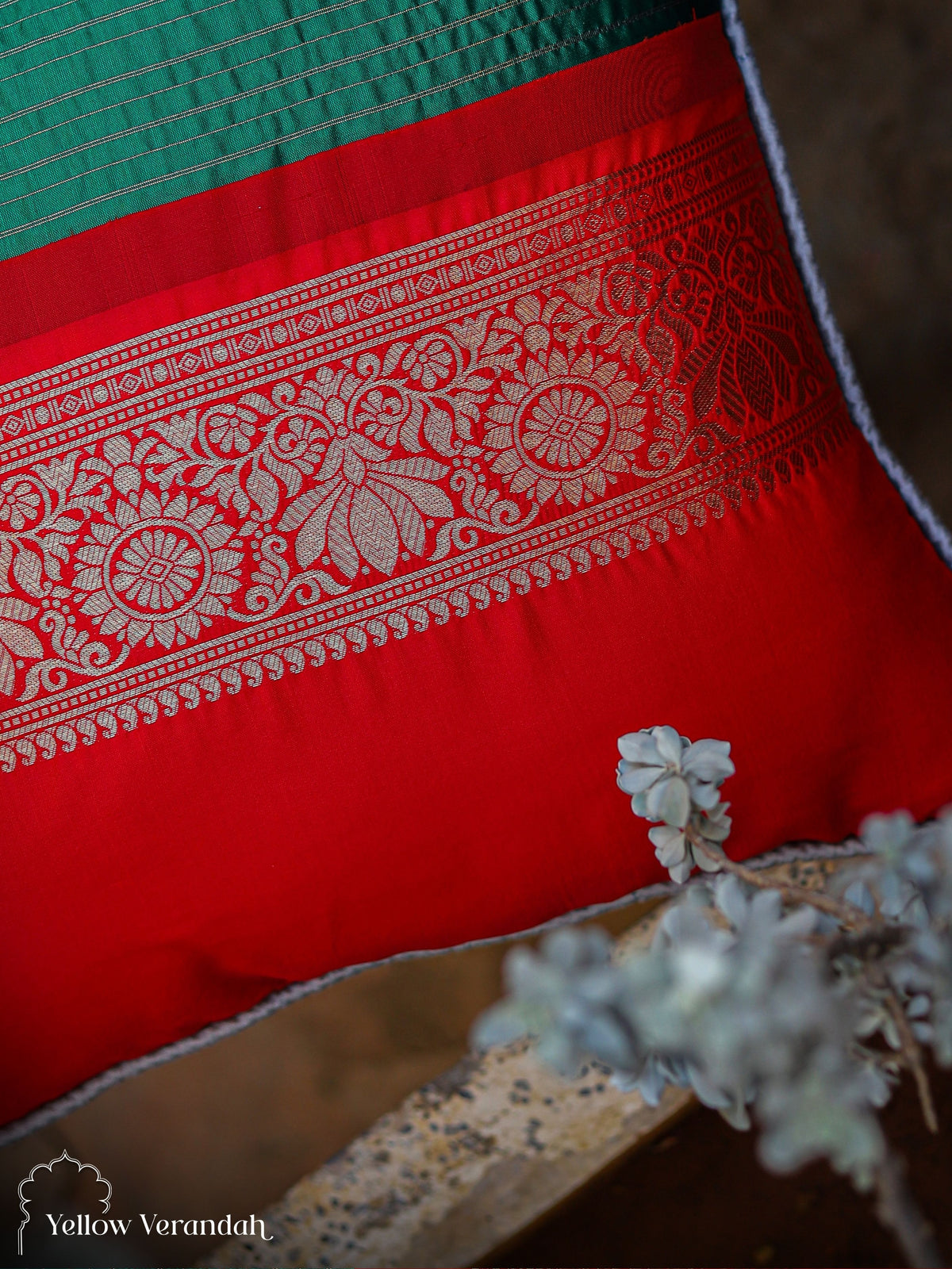 Green Silk Pillow Case 