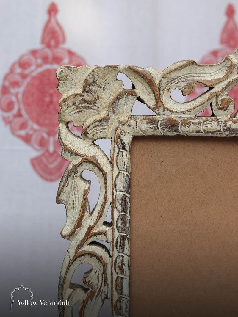 Hand Carved Wooden Mirror 