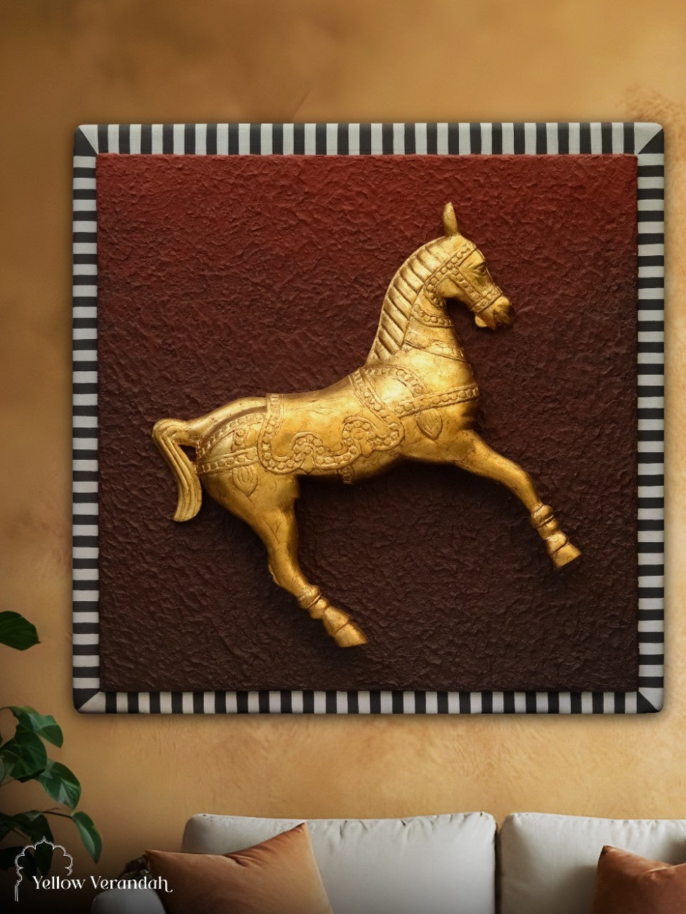 Golden Horse Wall Frame