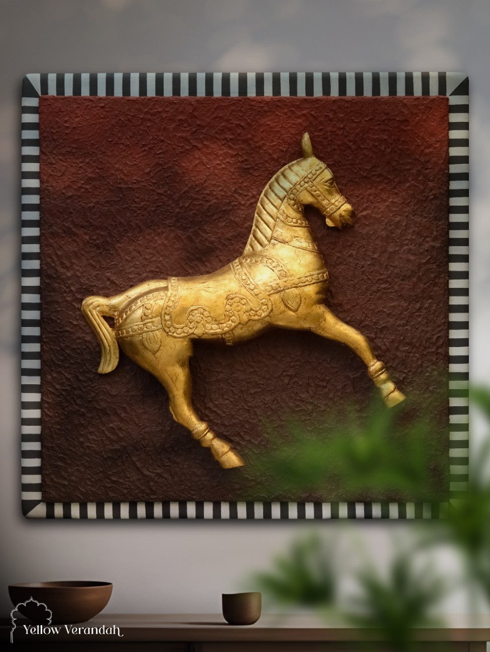 Golden Horse Wall Frame