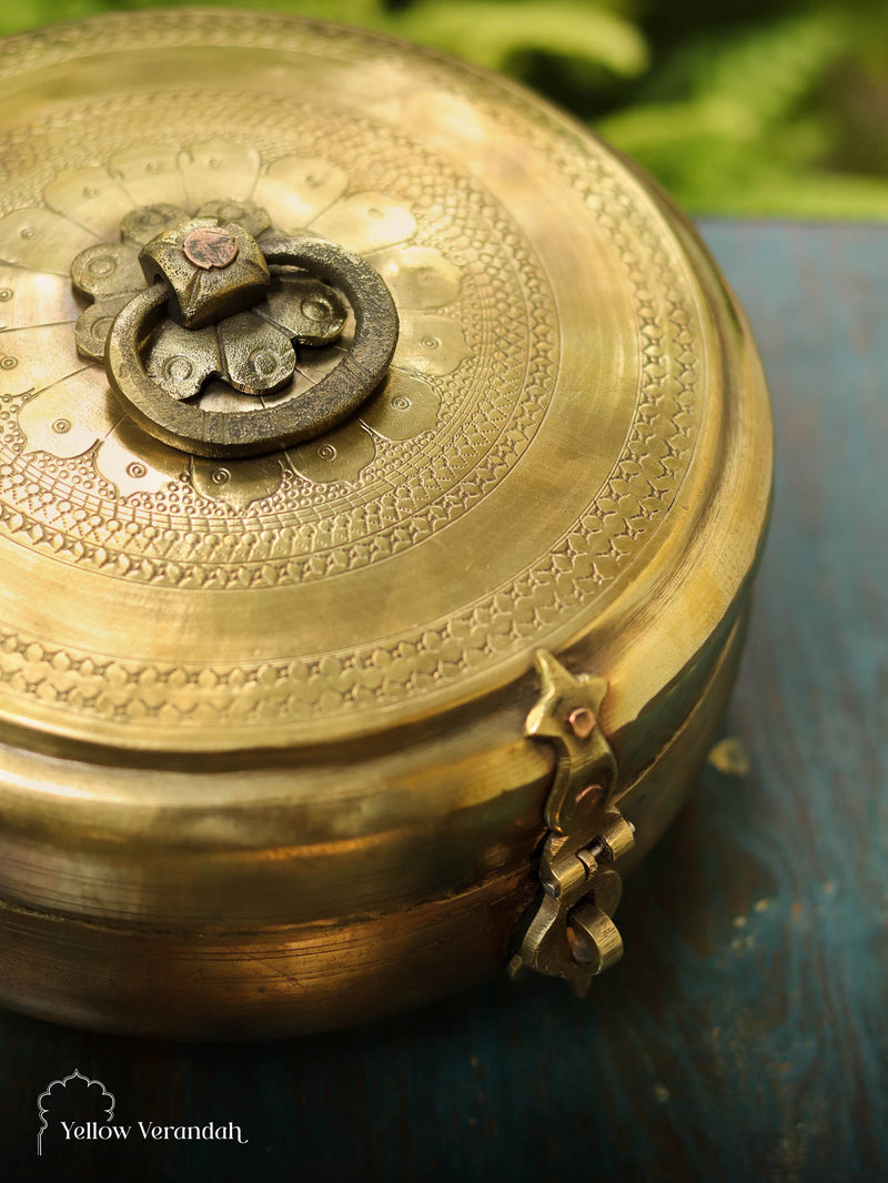 Vintage Brassware Chapati Box - 8"