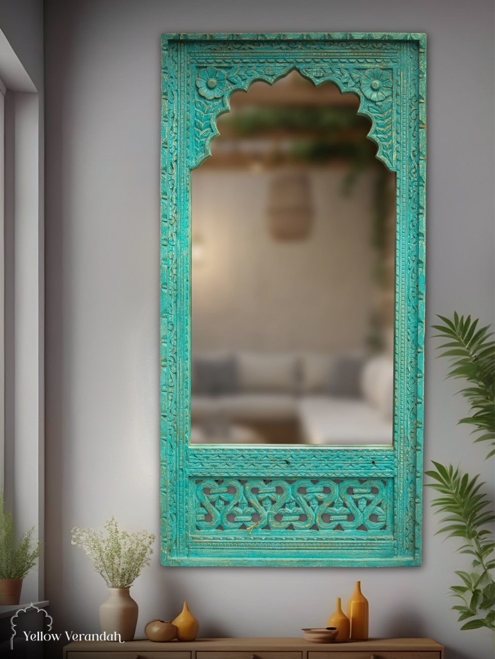 Wooden Jharokha Mirror