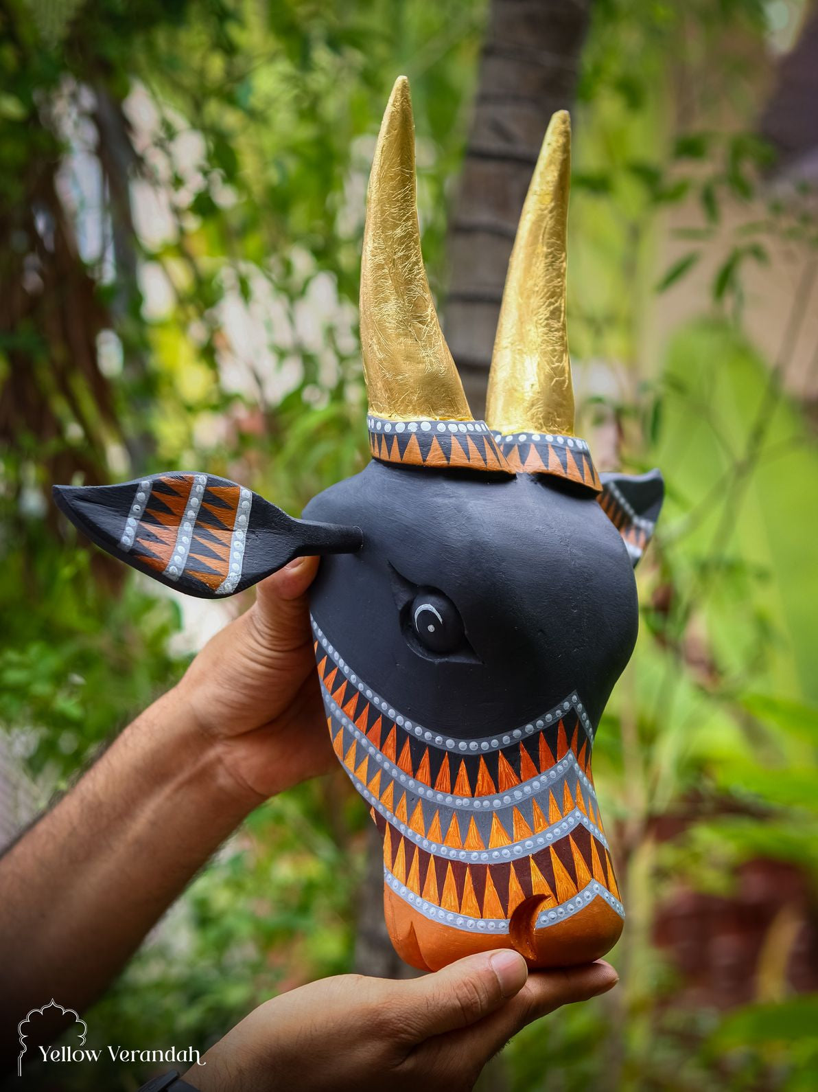 Wooden Cow Head Wall Decor - 15"