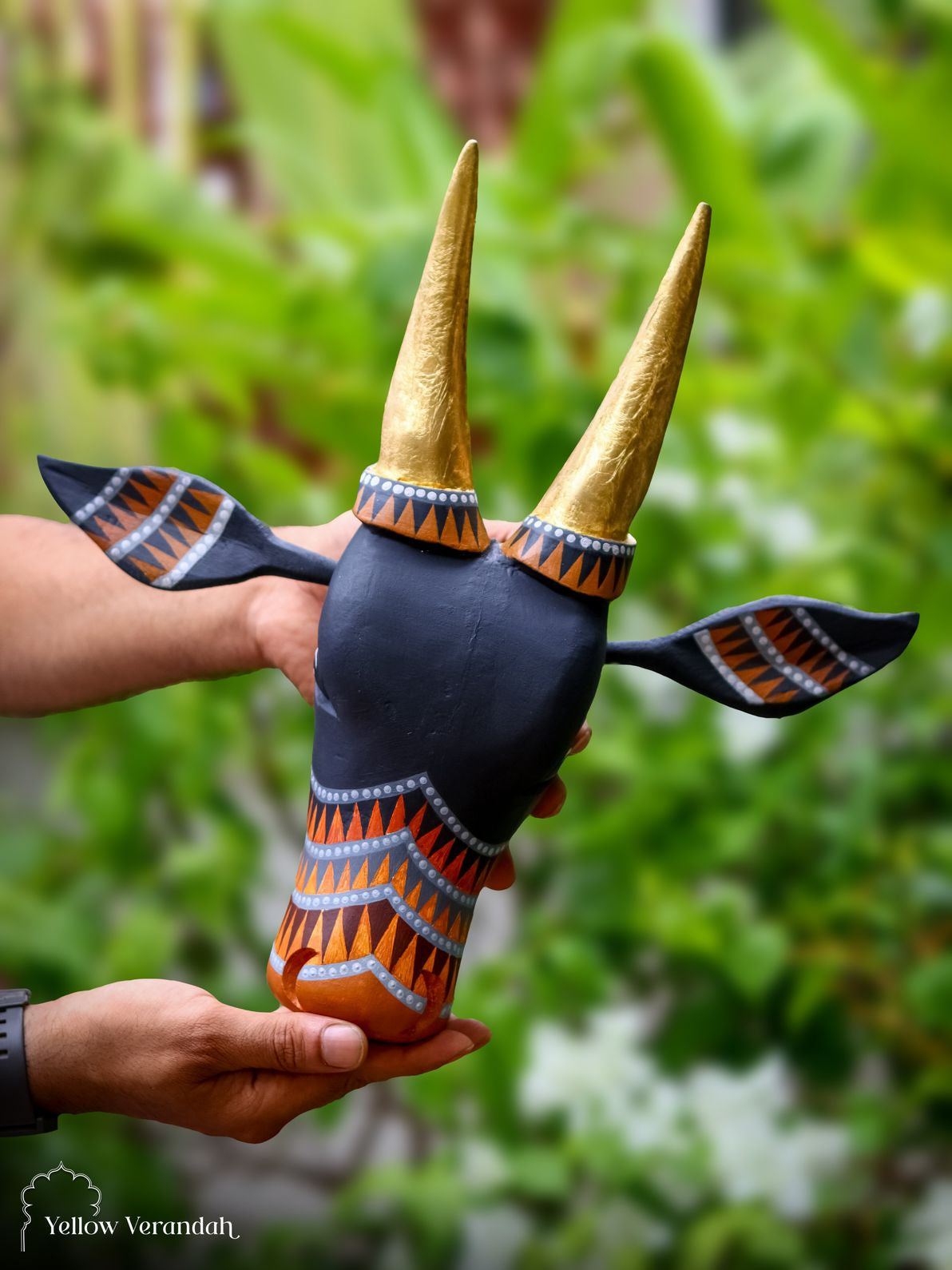 Wooden Cow Head Wall Decor - 15"