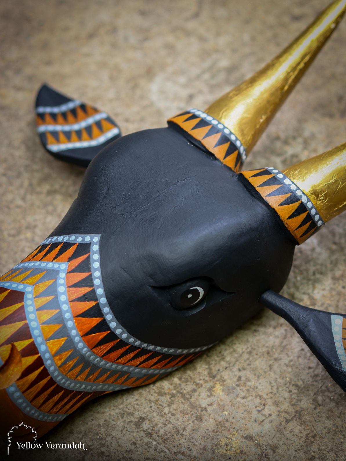 Wooden Cow Head Wall Decor - 15"