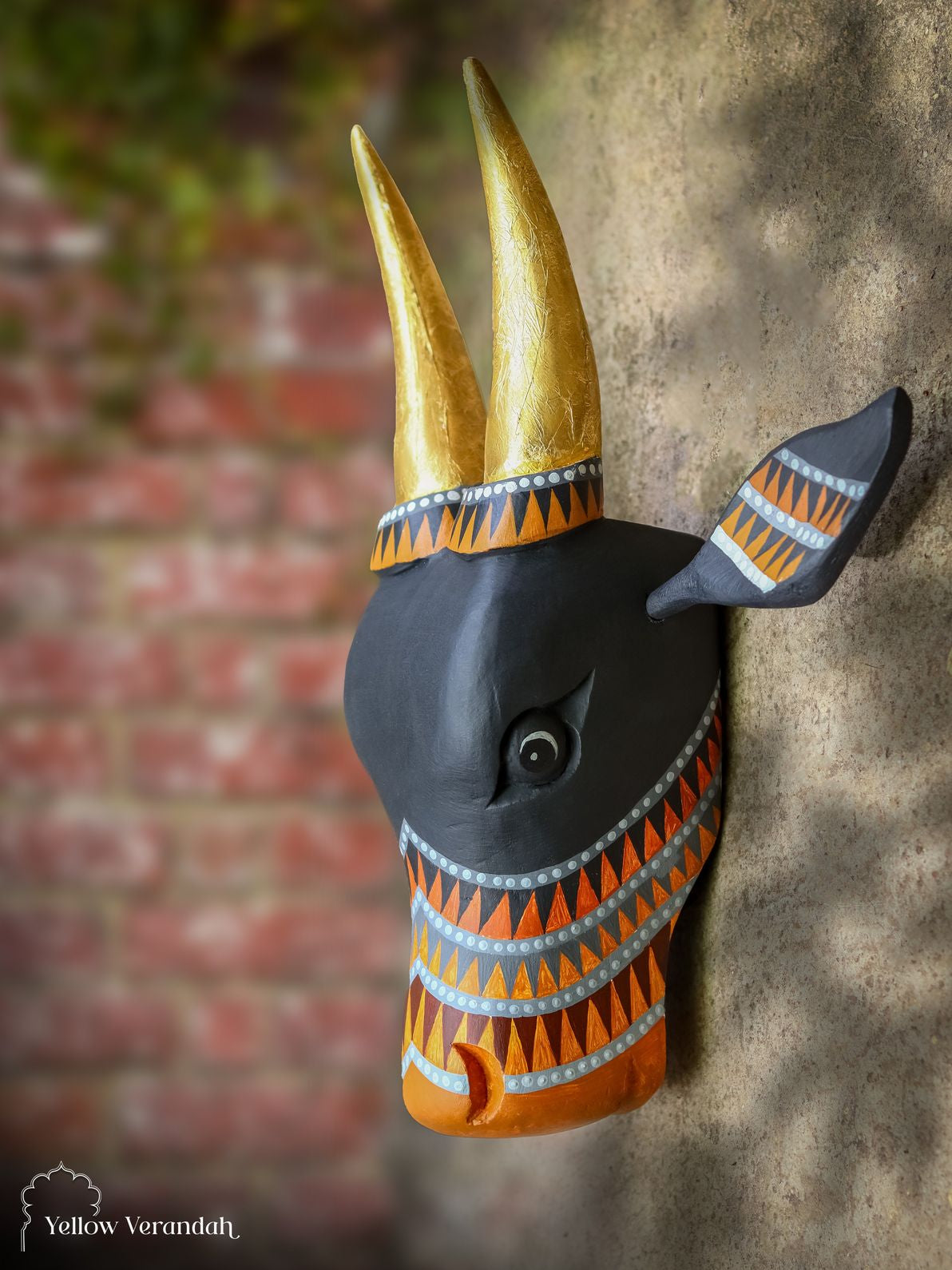 Wooden Cow Head Wall Decor - 15"