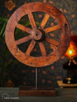 Antique Wooden Wheel Decor