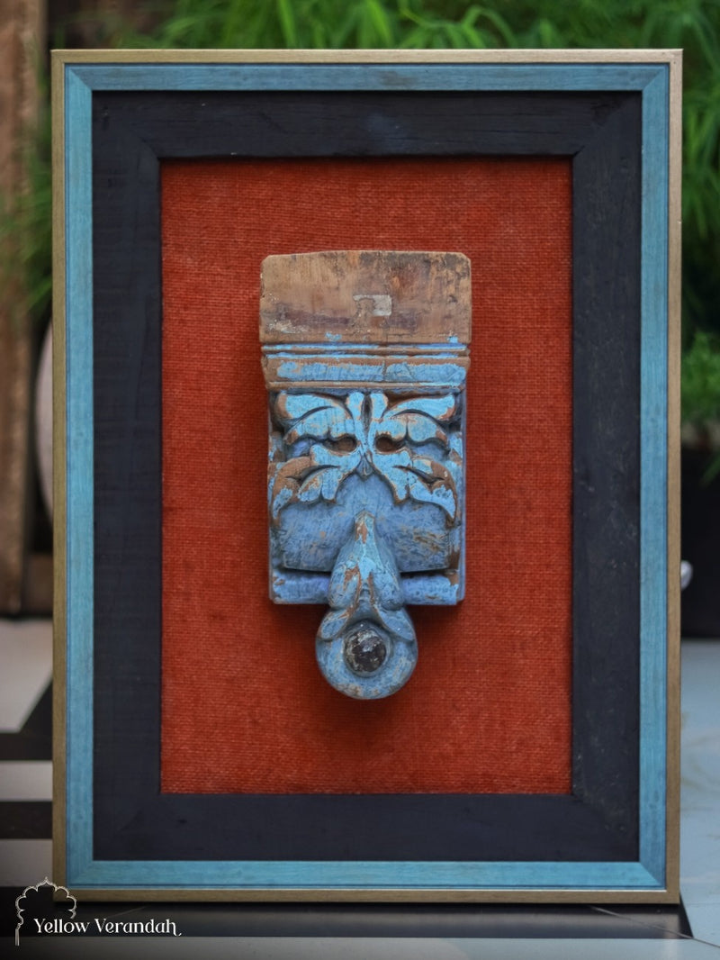 Antique Wooden Bracket on Wall Frame