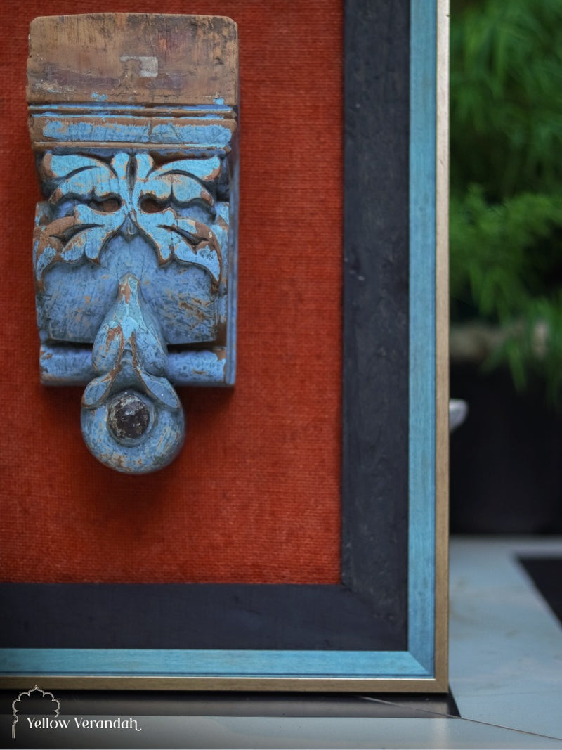 Antique Wooden Bracket on Wall Frame