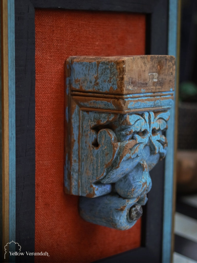 Antique Wooden Bracket on Wall Frame