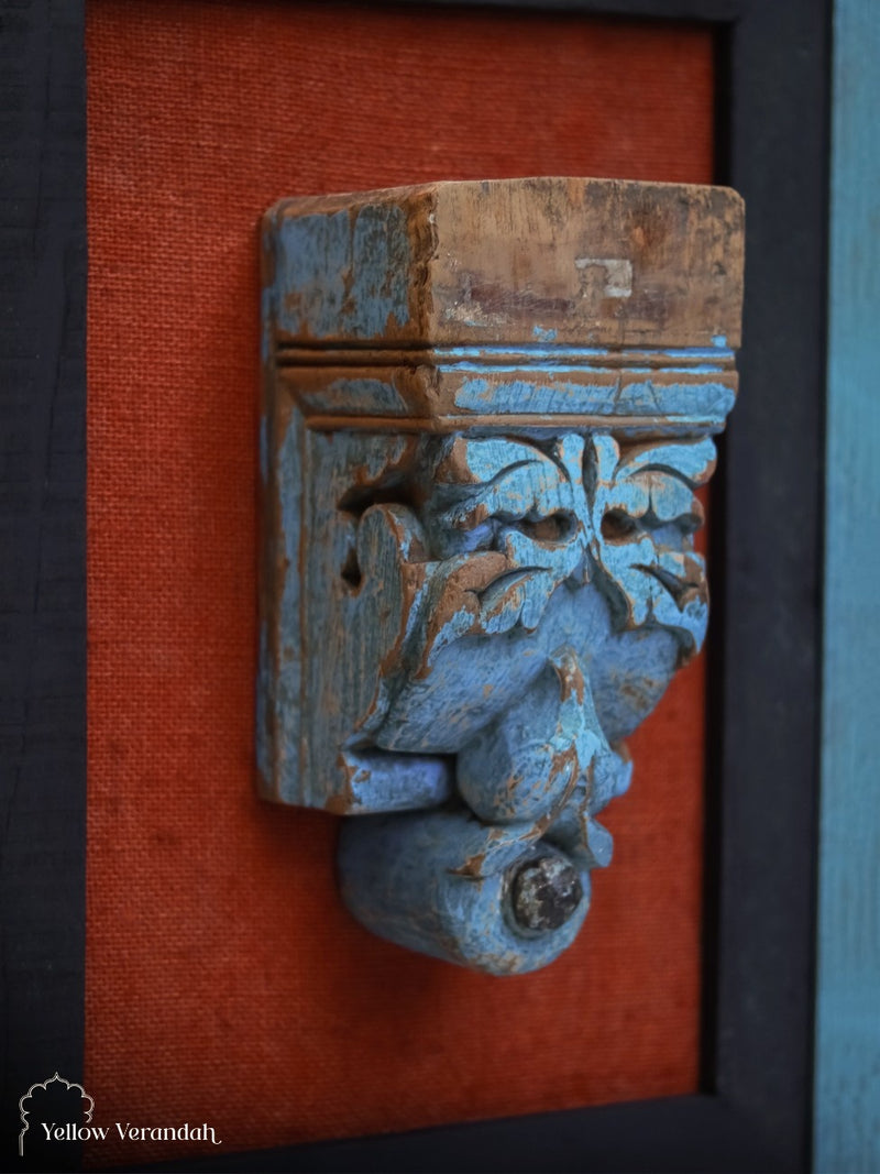Antique Wooden Bracket on Wall Frame