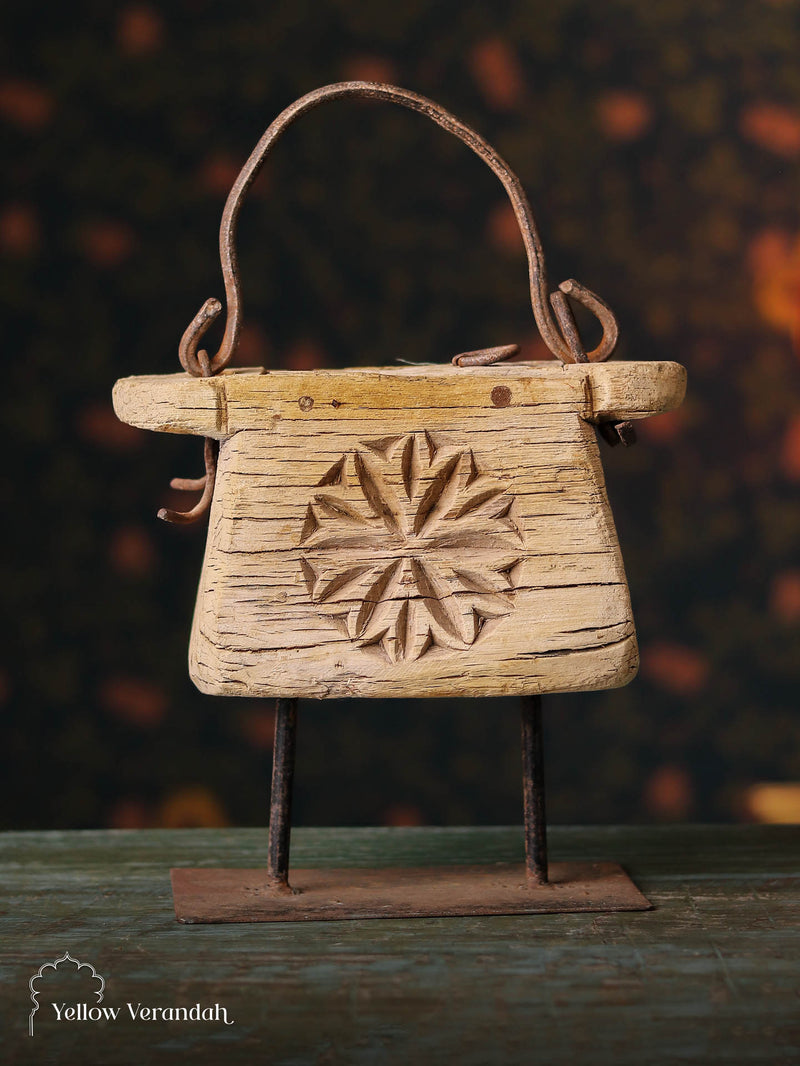 Antique Wooden Key Box on Stand