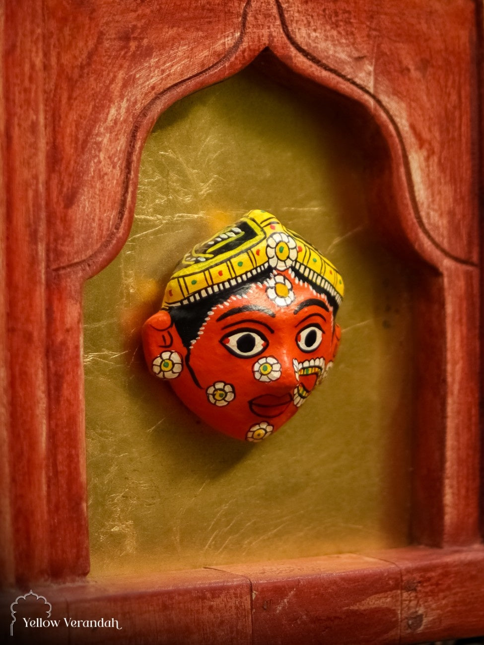 Wooden Jharokha Frame with Cheryal Mask