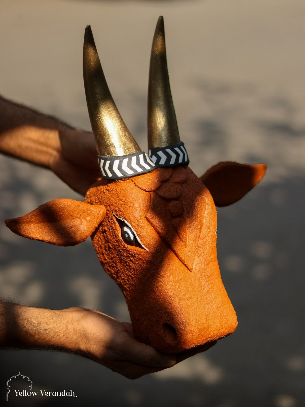 Wooden Cow Head Wall Decor - 15"