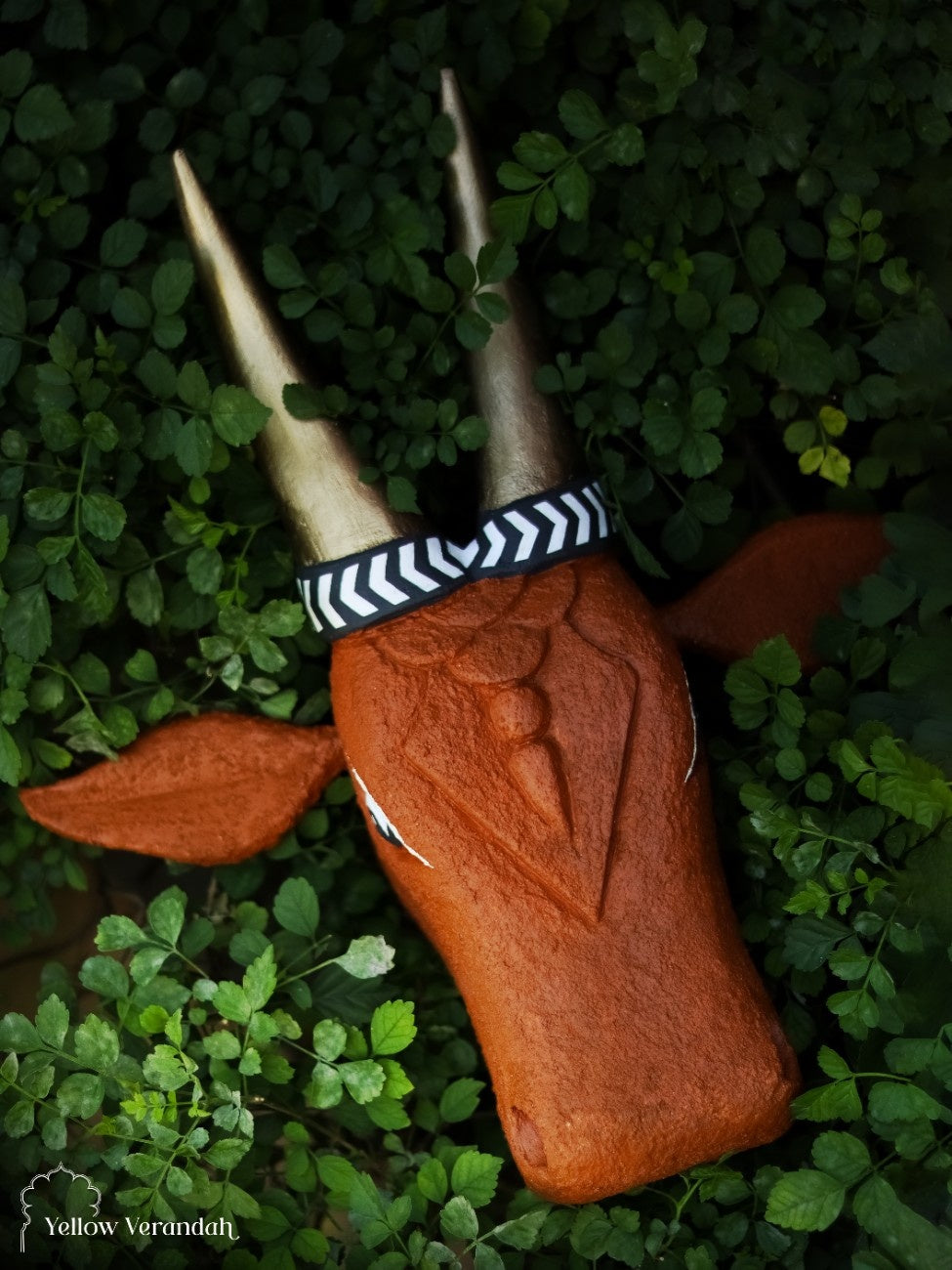 Wooden Cow Head Wall Decor - 15"