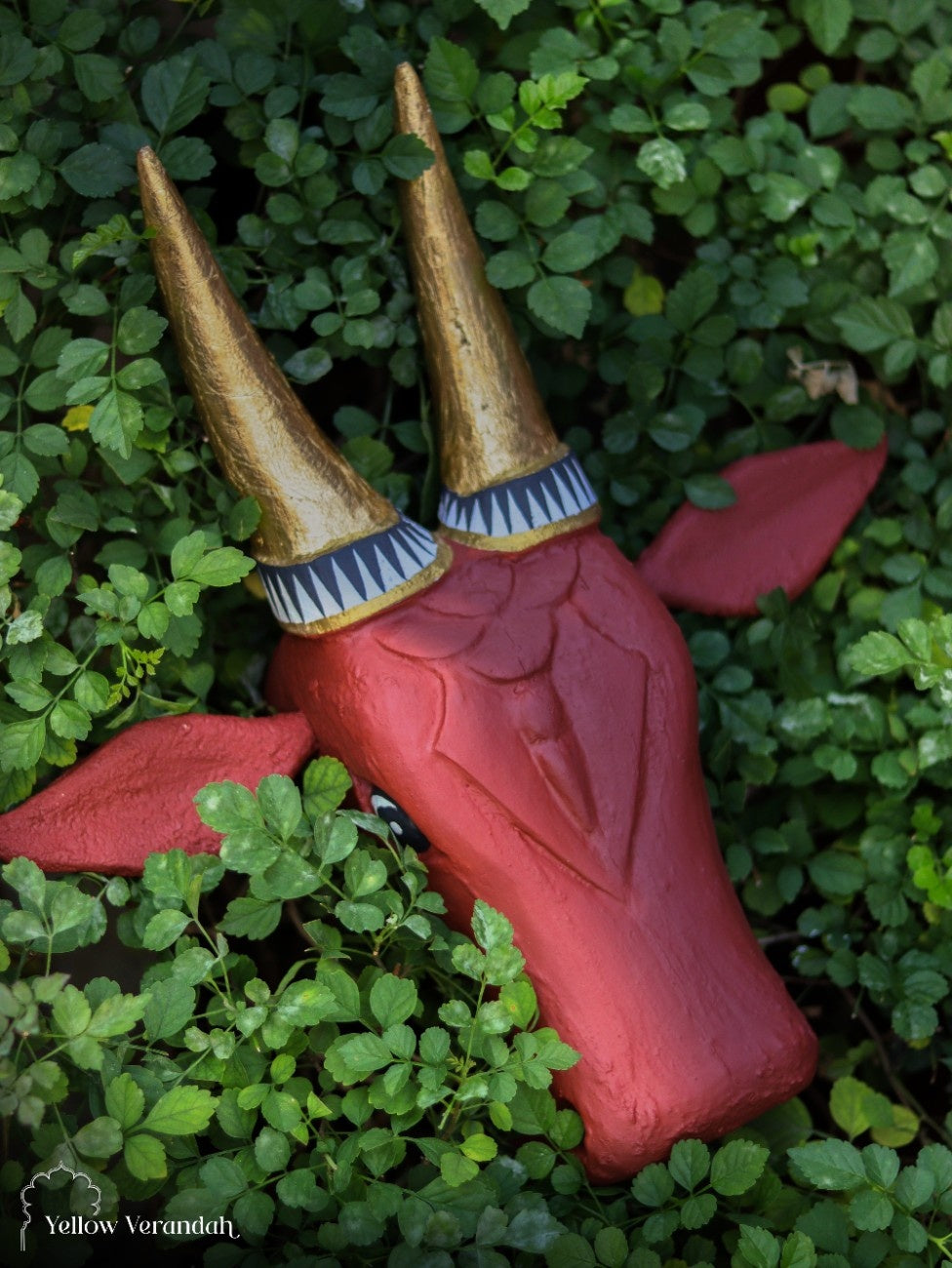 Wooden Cow Head Wall Decor - 15"