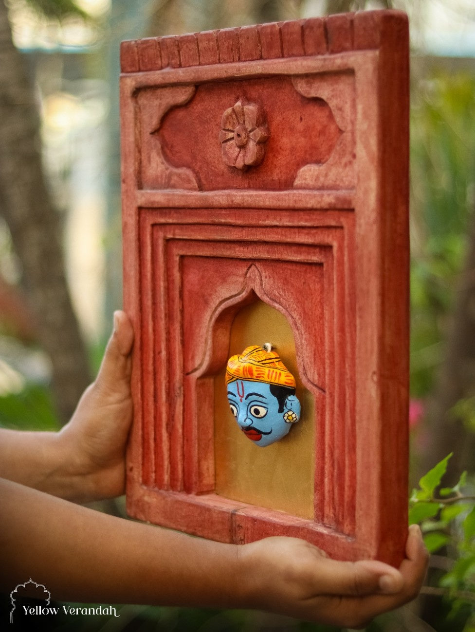 Wooden Jharokha Frame with Cheryal Mask