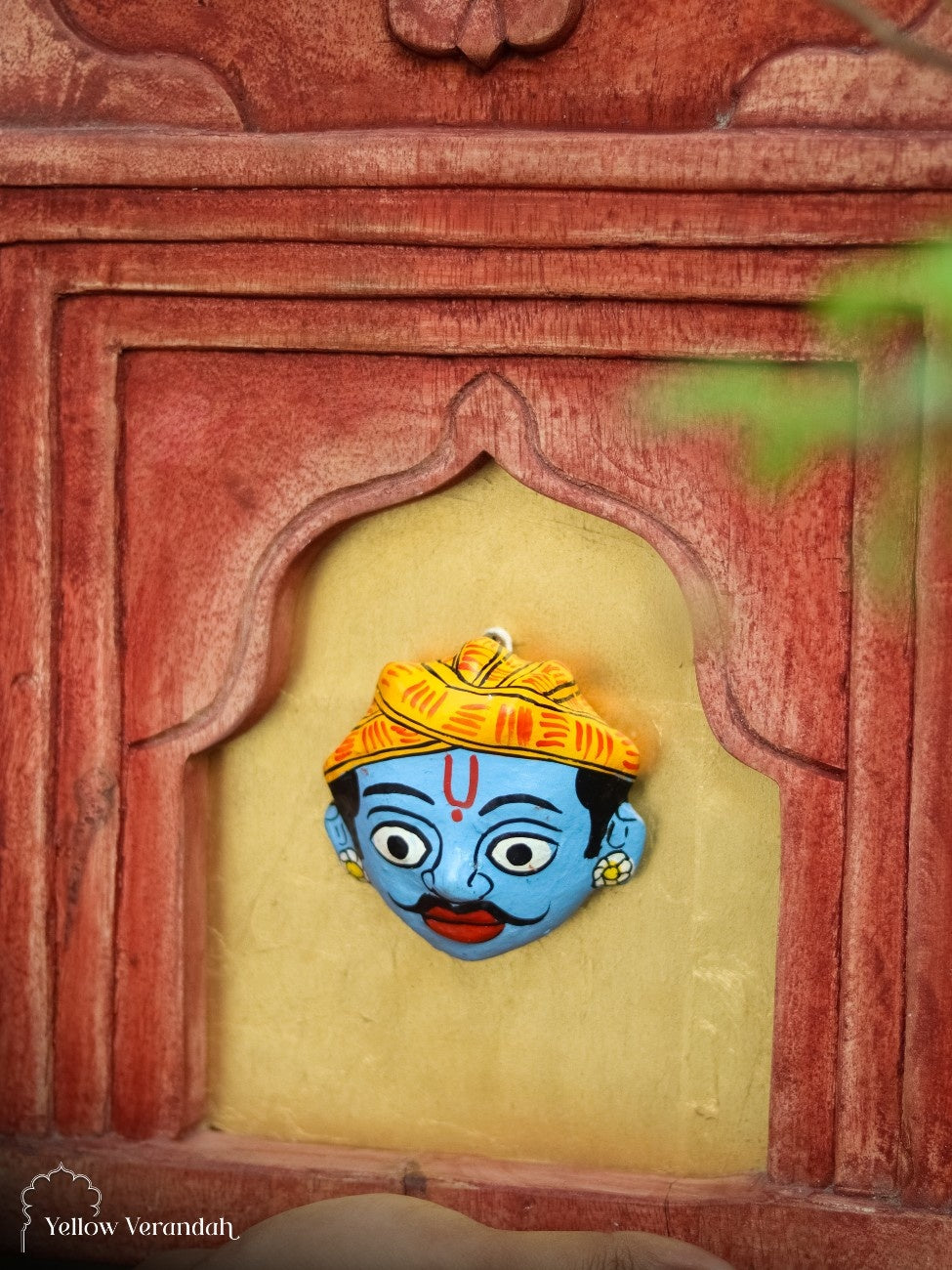 Wooden Jharokha Frame with Cheryal Mask