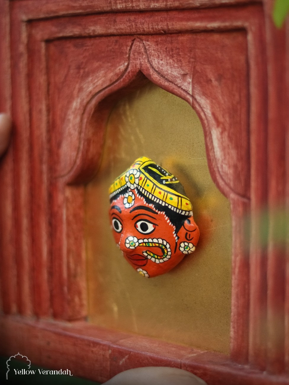 Wooden Jharokha Frame with Cheryal Mask