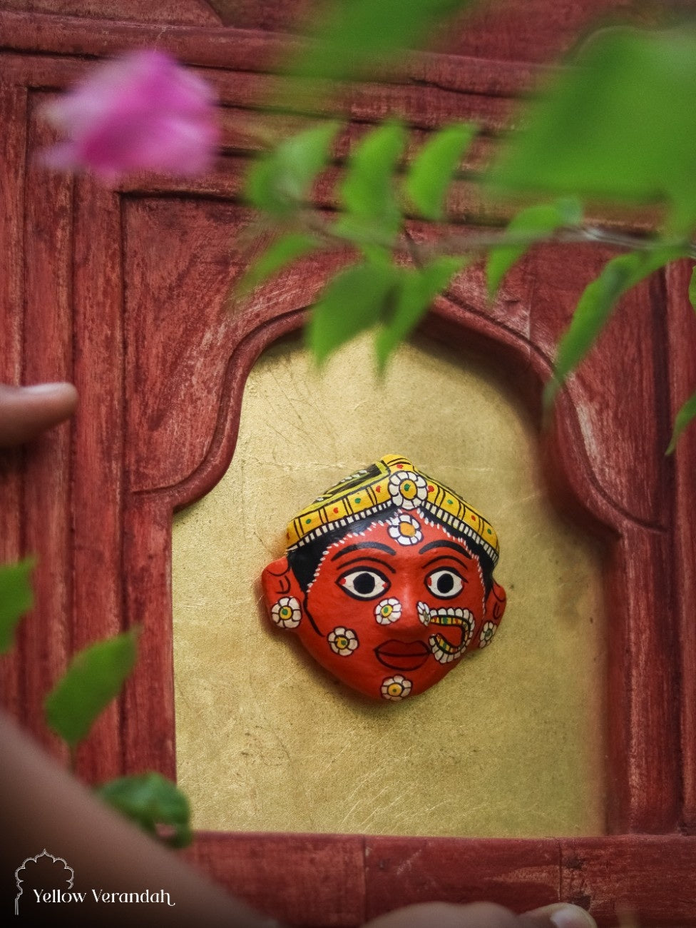 Wooden Jharokha Frame with Cheryal Mask