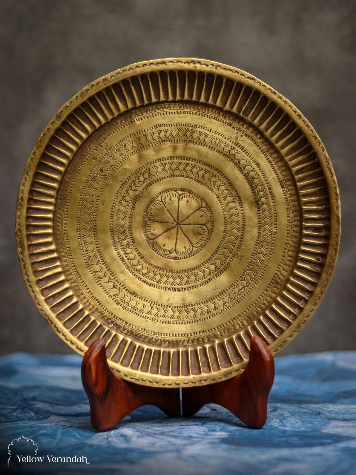 Vintage Brass Plate - 9"